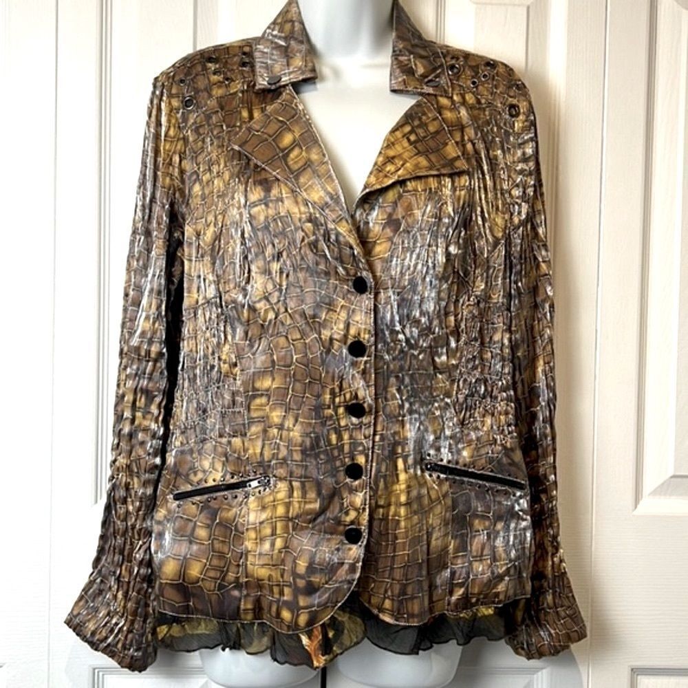 Alberto Makali Gold, Black ,Brown Blazer Size M/L (see measurements)